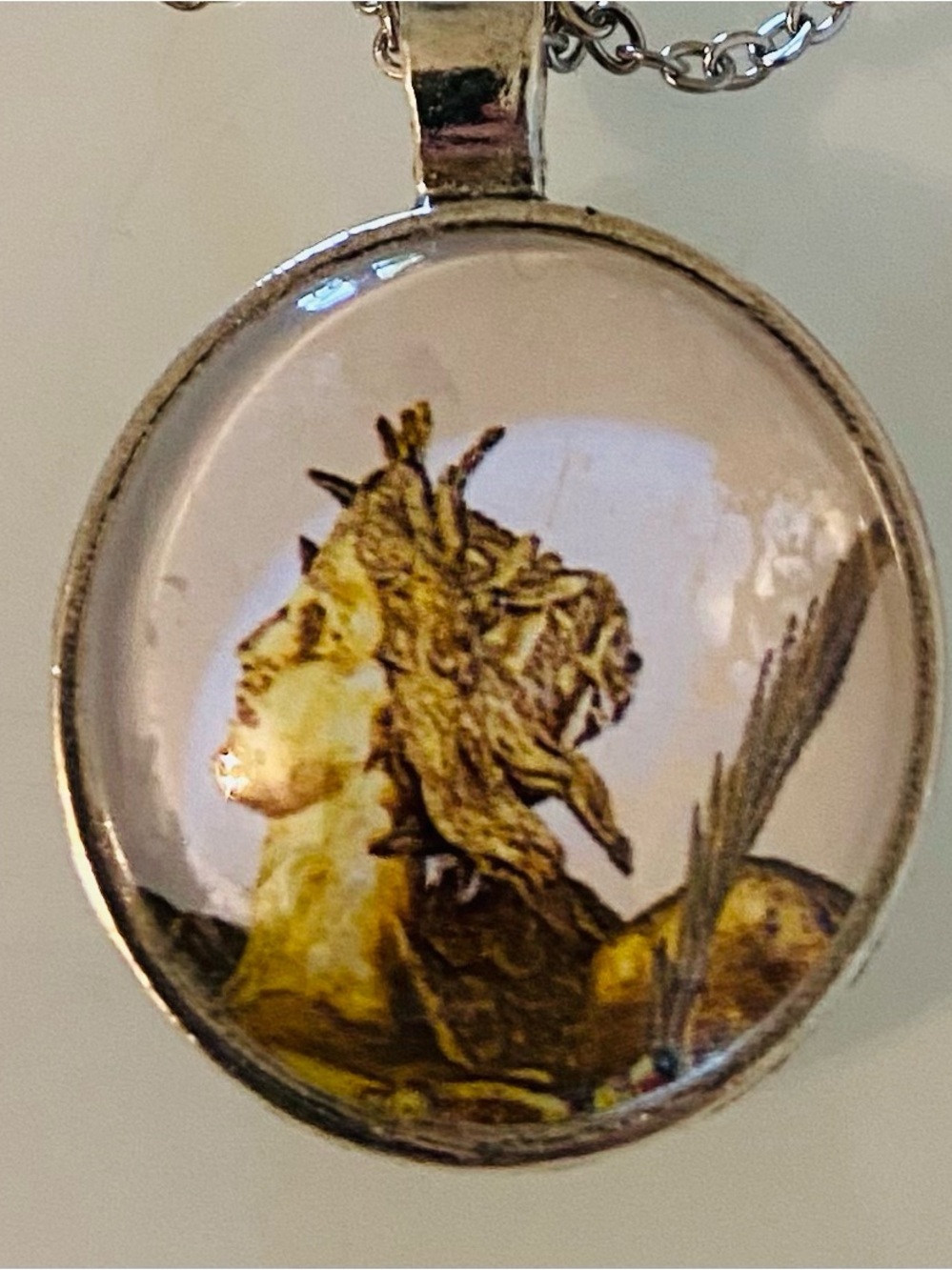 Hendrick Goltzius Angel Pendant Necklace, Renaissance Art Jewelry, Fine Art